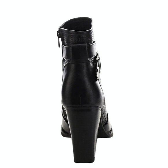 Refresh Beyond-03 Women's Laser Cut-Out Buckle Detail Chunky Heel Ankle Boots - Picture 7 of 8